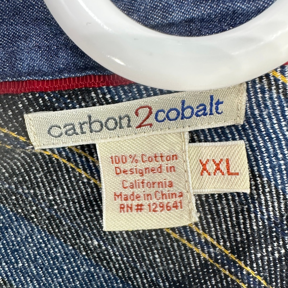 Carbon 2 Cobalt Men's Grey Flannel Plaid Button Up Shirt XXL 100% Cotton - Picture 4 of 6